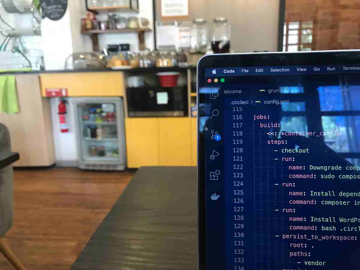 CI build on a computer in a cafe