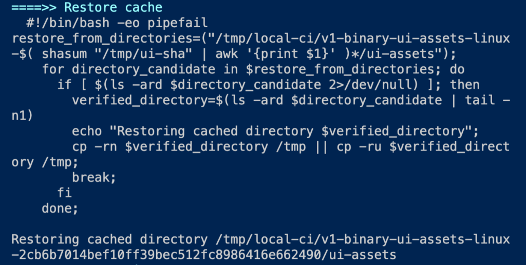 restore_cache in VS Code