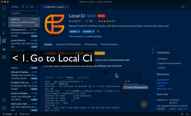 Using Local CI in VS Code