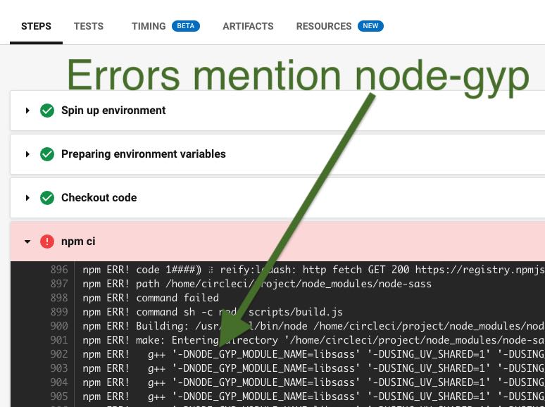 Debug my CI/CD with node-gyp