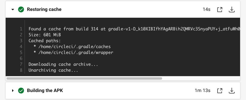 Caching Dependencies in CircleCI in a Gradle job